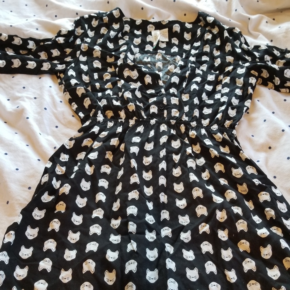 Black and white CAT lady dress